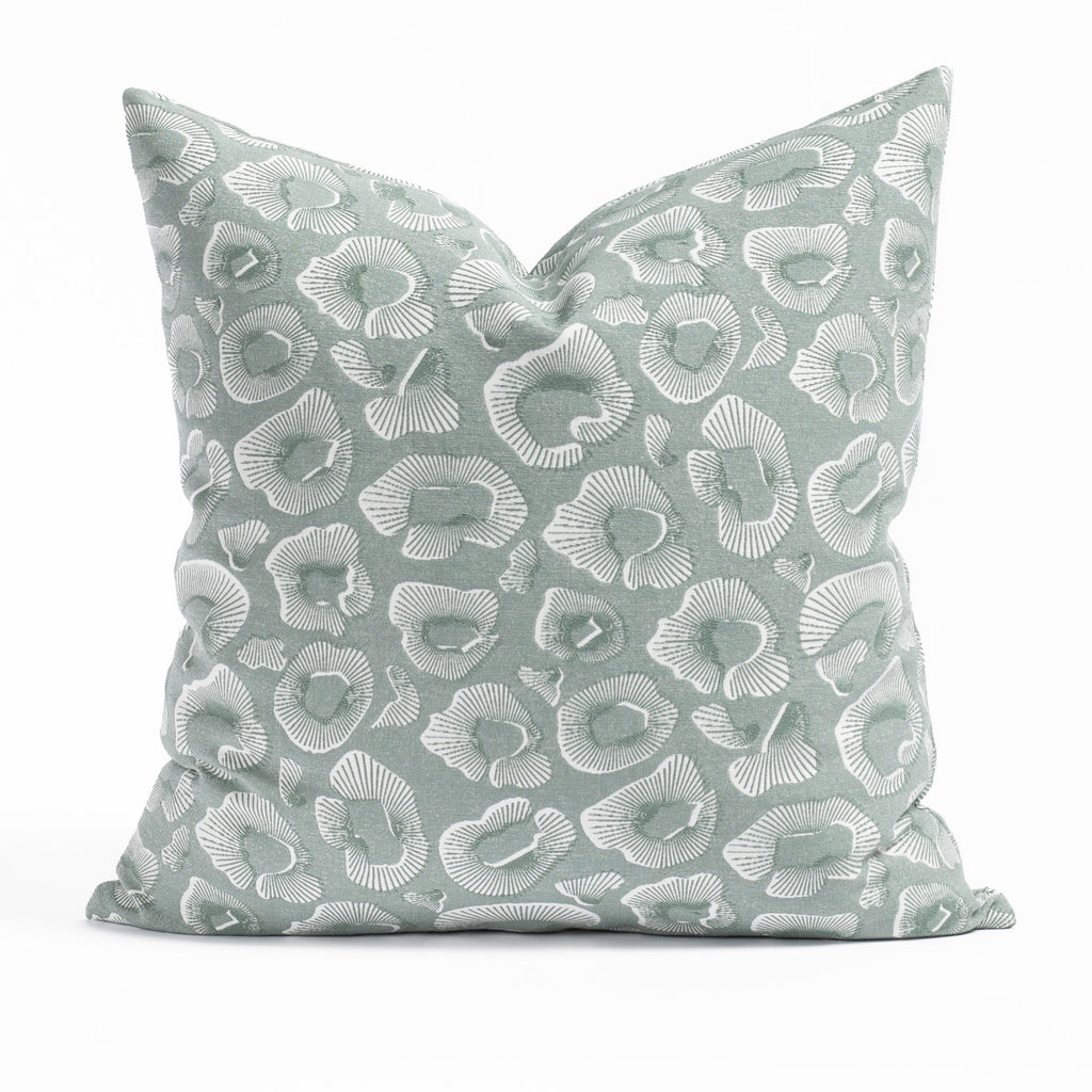 Ocean 20x20 Pillow Jade, a watery blue green and white abstract pattern throw pillow from Tonic Living