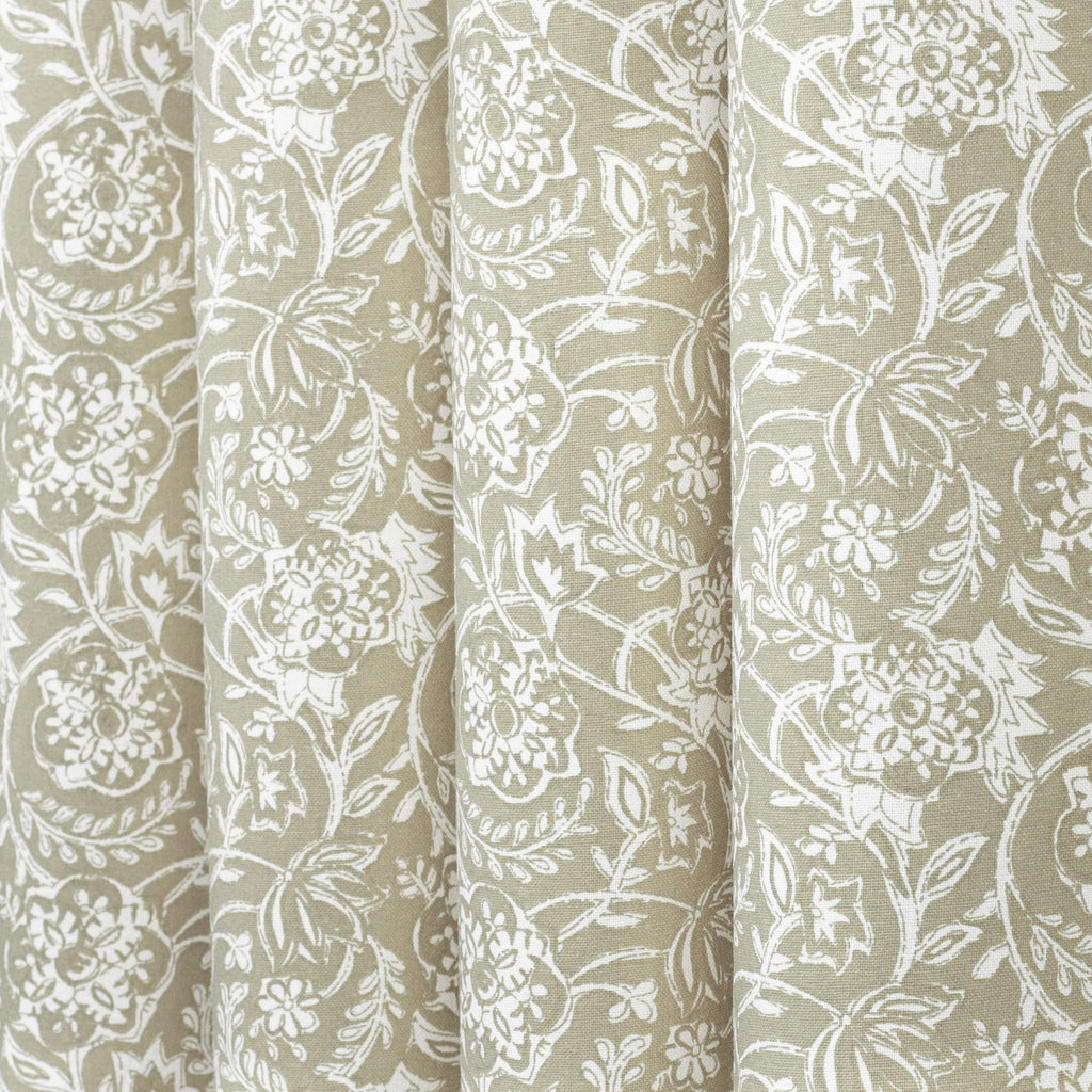 Padma Sand, a khaki beige and cream tapestry block print style cotton fabric
