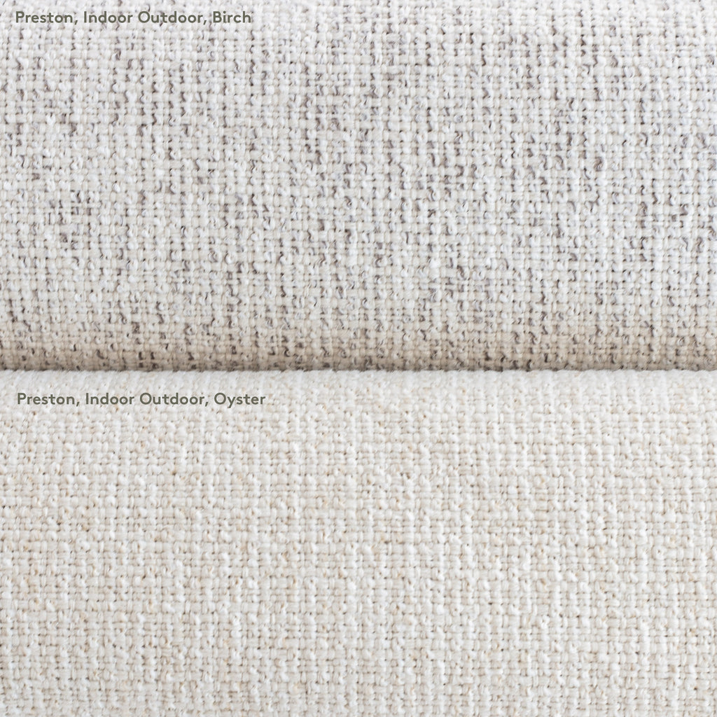 Preston Indoor Outdoor home decor fabric in Oyster and Birch colourways from Tonic Living