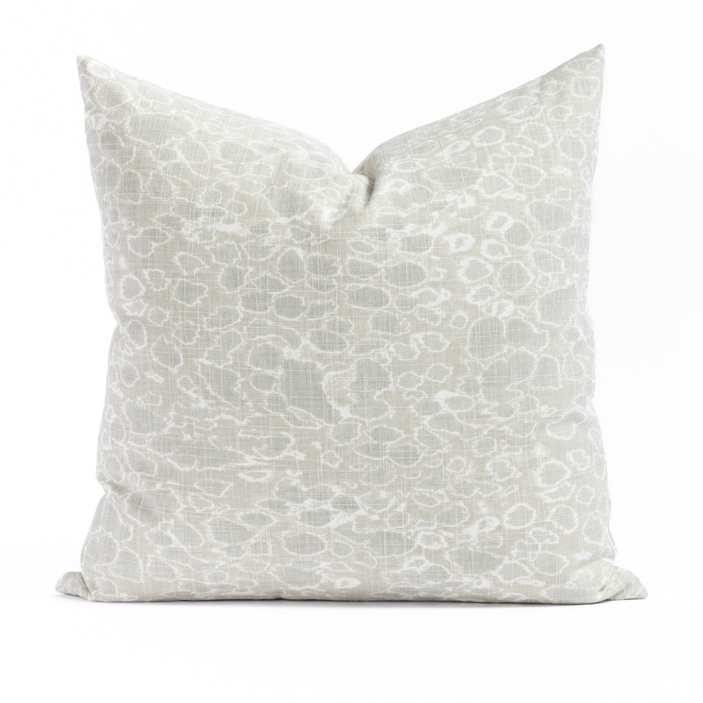 Provo 20x20 Pillow Mineral, a white and seafoam green dabbled calm ocean surface print throw pillow from Tonic Living