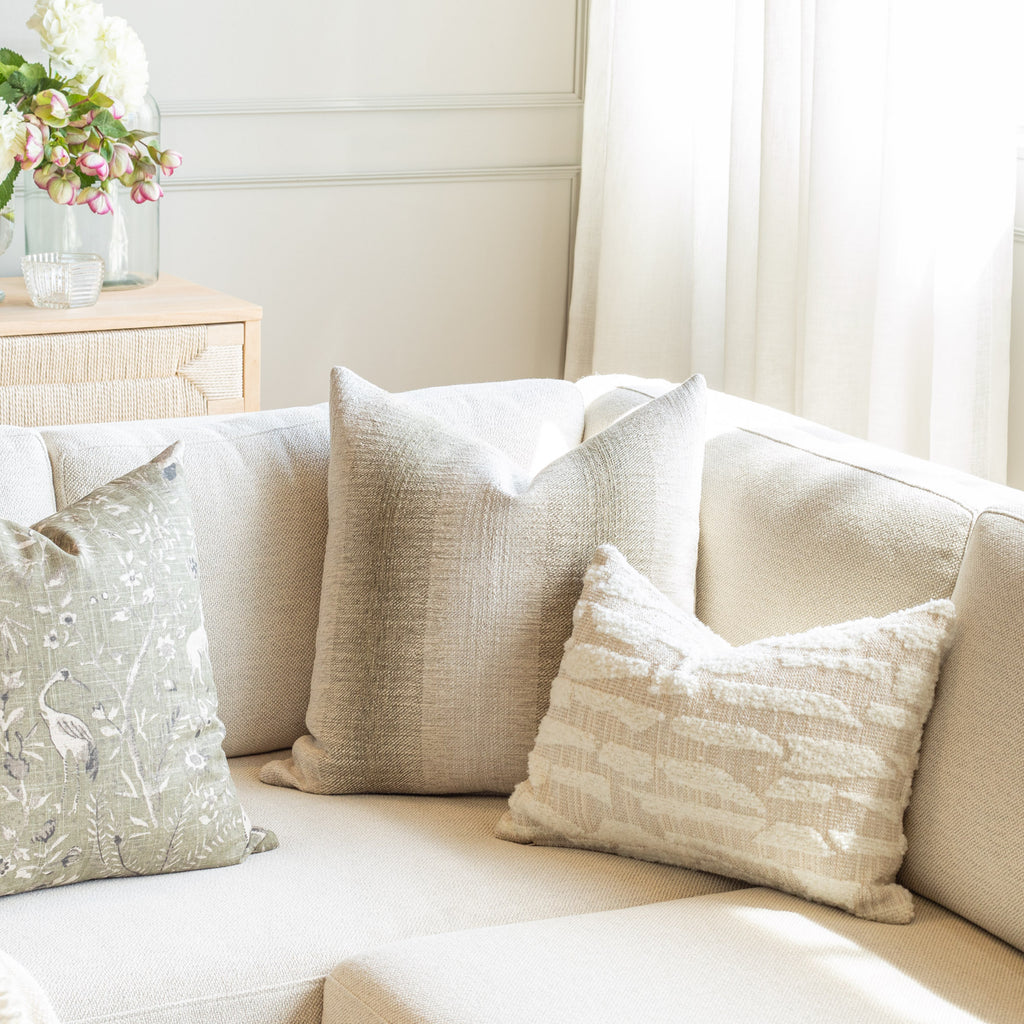 Neutral tone, textured designer Tonic Living pillows