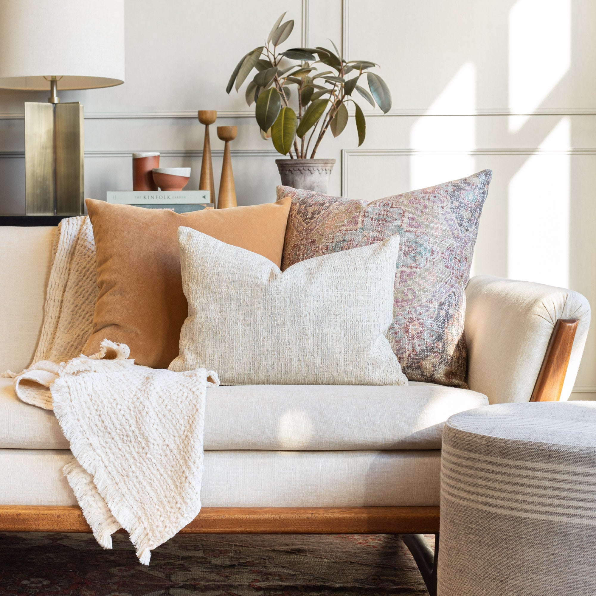 Cream cushions deals for sofa