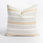 Rhodes cream, grey and yellow horizontal stripe indoor outdoor pillow