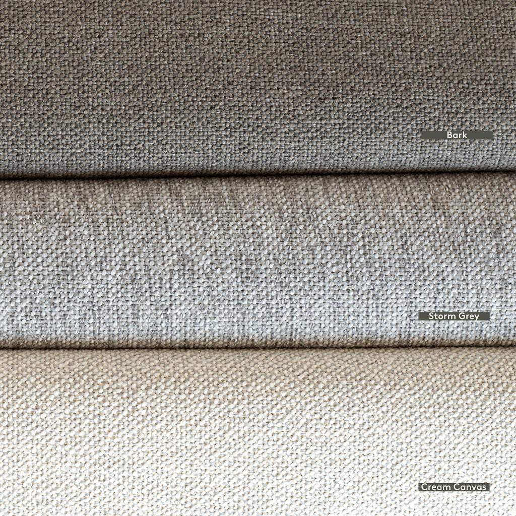 Ridgley high performance upholstery fabric collection in cream, grey and bark brown
