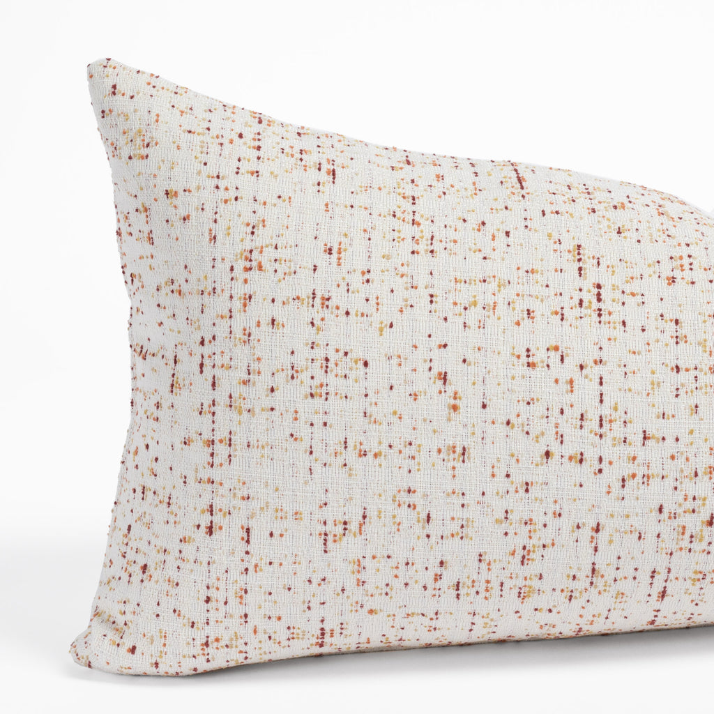 Rosetta Grenadine Lumbar Pillow : a cream with red yellow confetti dot pattern indoor outdoor lumbar pillow : view 2