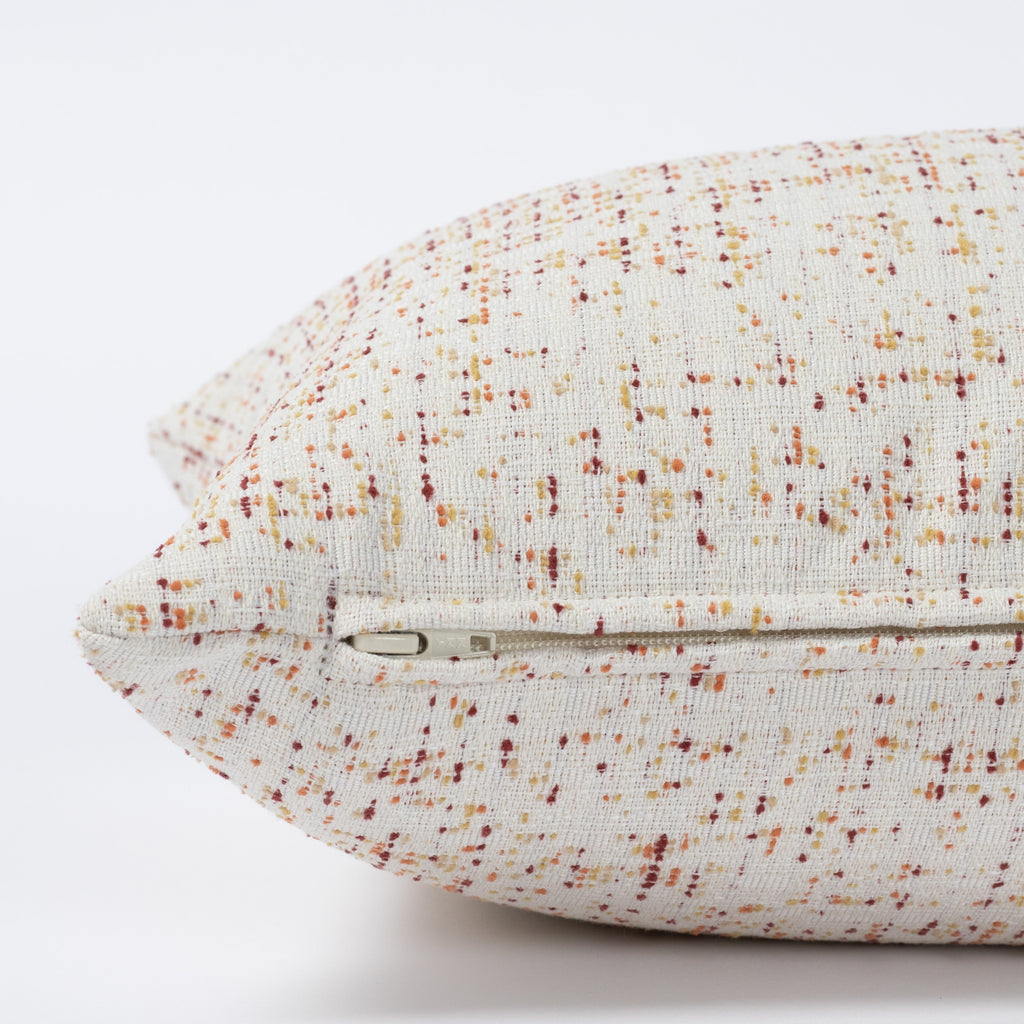 Rosetta Grenadine Lumbar Pillow : a cream with red yellow confetti dot pattern indoor outdoor lumbar pillow : view 3