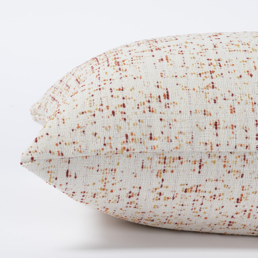 Rosetta Grenadine Lumbar Pillow : a cream with red yellow confetti dot pattern indoor outdoor lumbar pillow : view 4