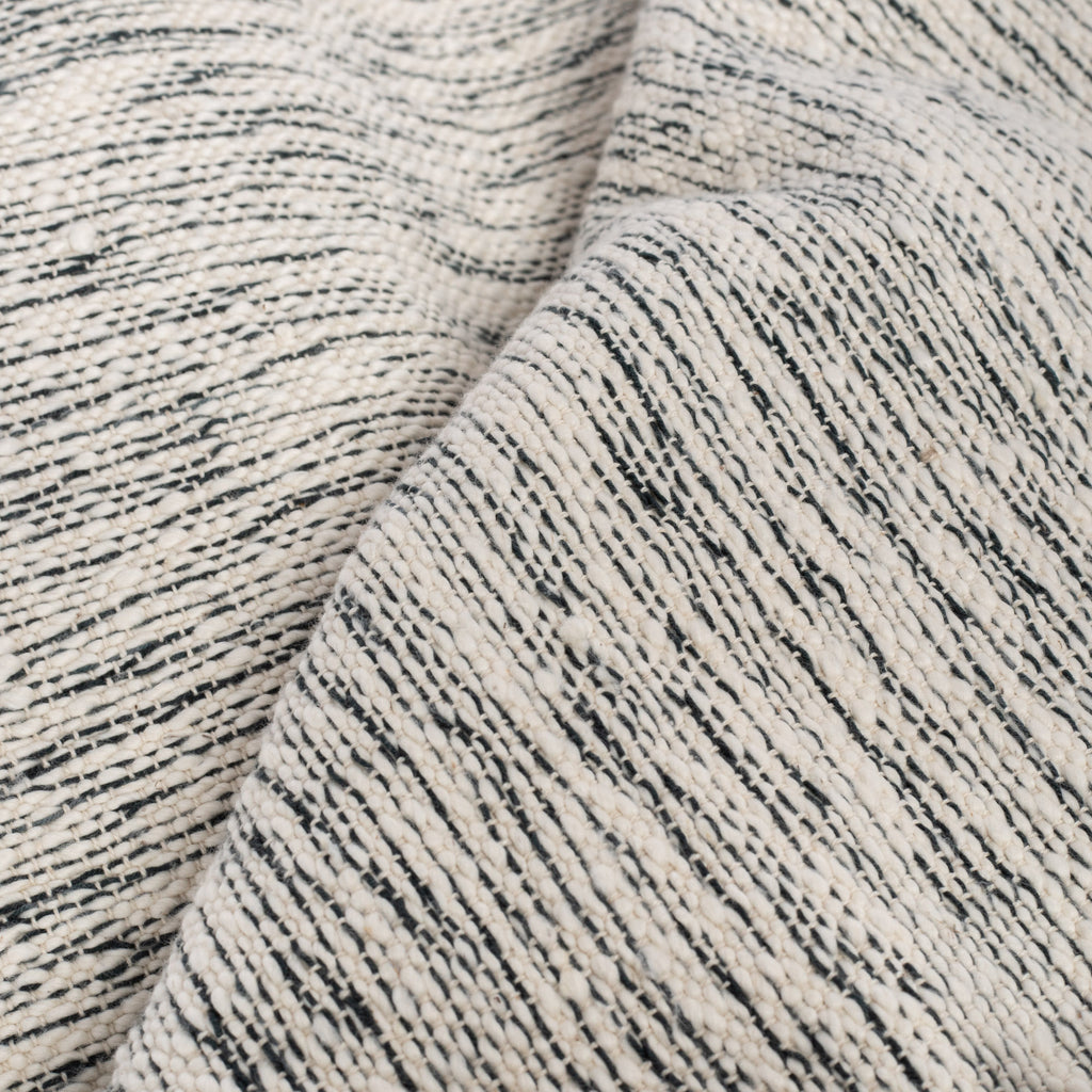 Silvero Pepper throw blanket, a cream and black chunky marled weave cotton blanket : view 3