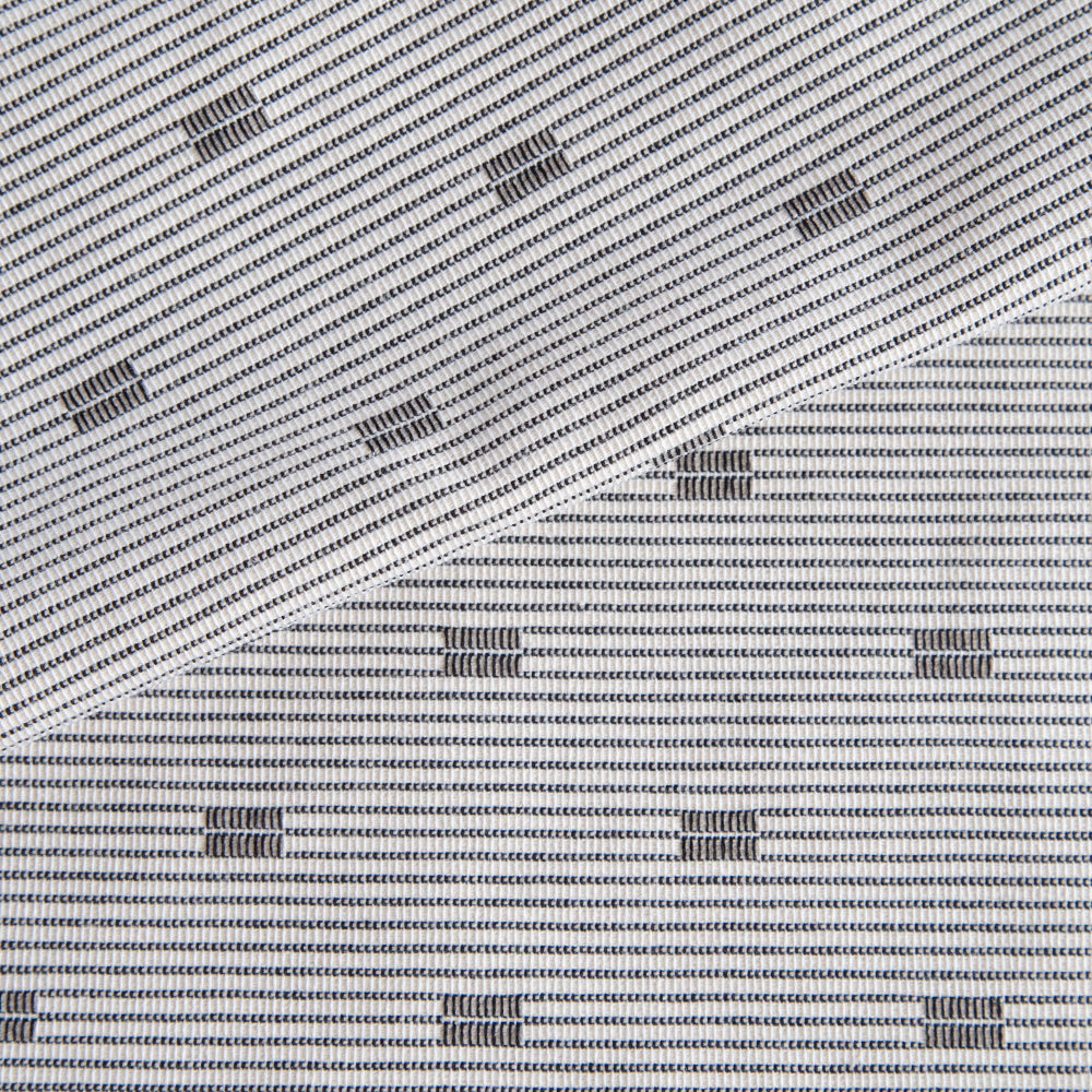 Slivio a modern cream and black geometric stripe fabric from Tonic Living