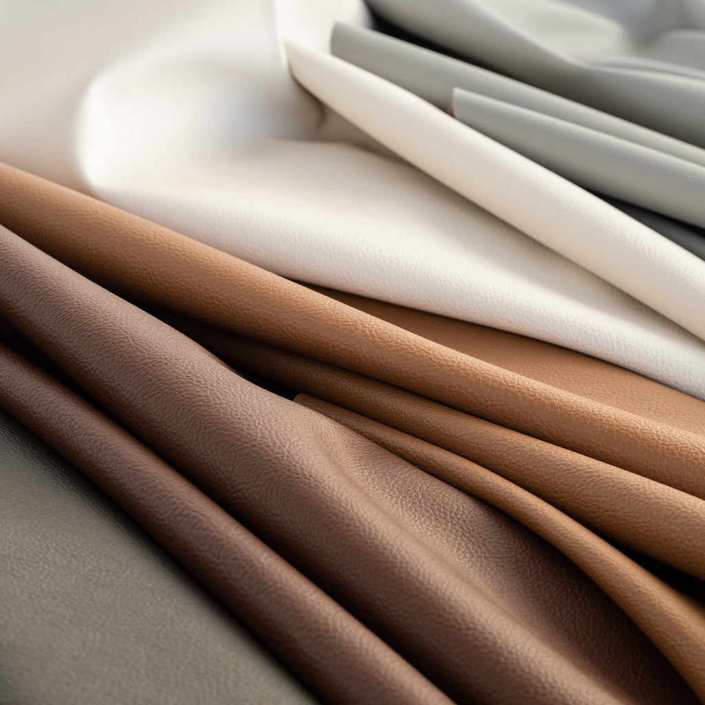 Sloane performance vinyl faux leather upholstery fabric collection in five colours