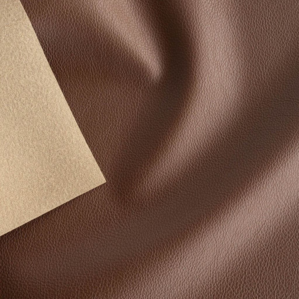 a deep brown vinyl faux leather performance upholstery fabric : view 3