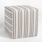 Spar Stripe 16x16 Cube Ottoman, Onyx
