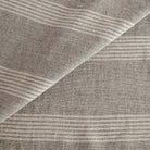 a grey and cream wide set stripe pure linen upholstery fabric