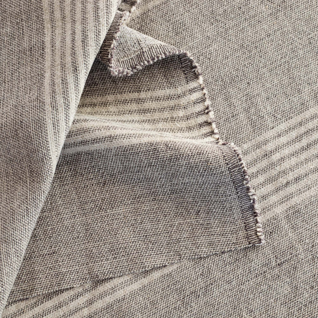 Stockton Stripe graphite grey and cream linen fabric by the yard from Tonic Living