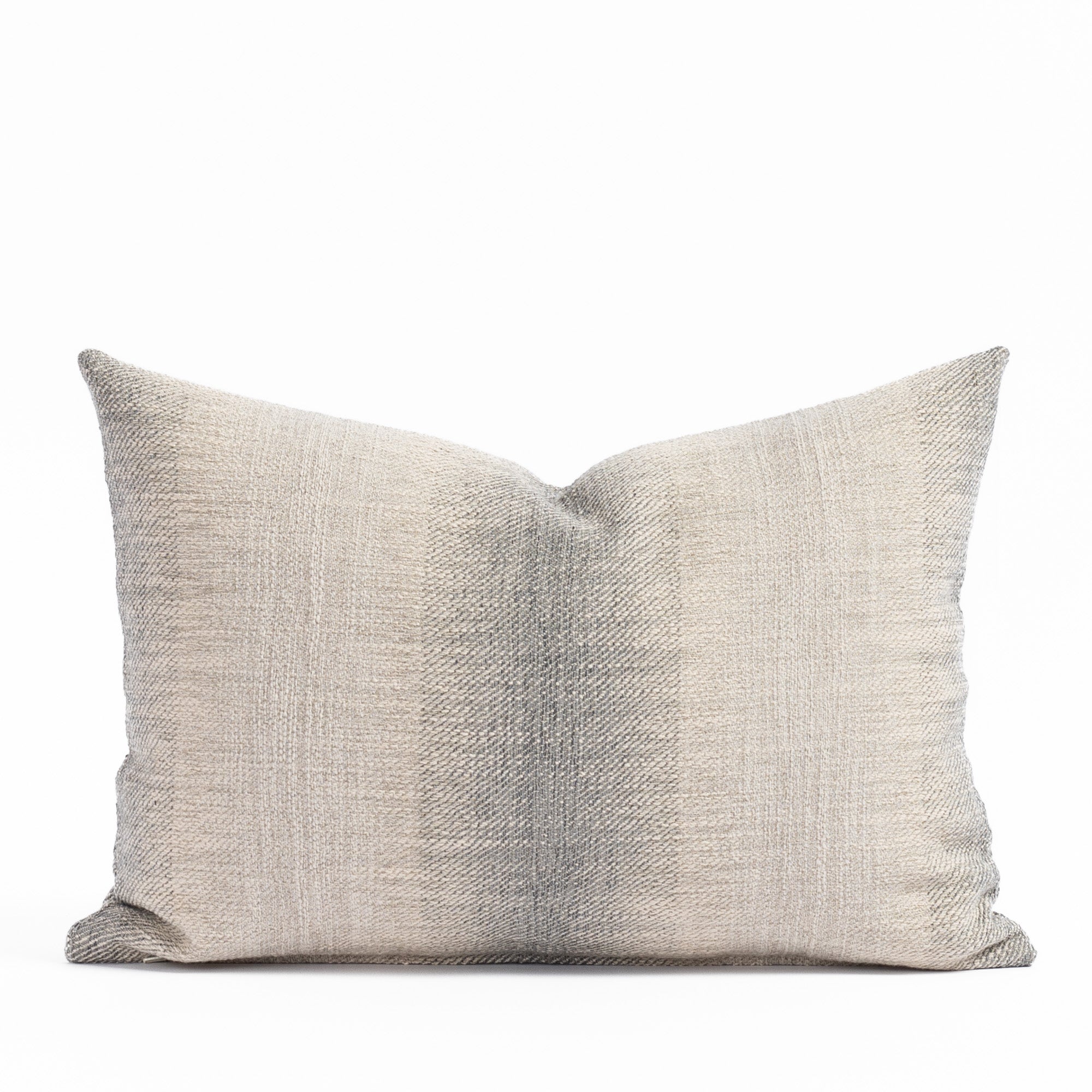 Tahoe 14x20 Lumbar Pillow Blue Smoke, a smokey blue and sandy grey ombré stripe Tonic Living throw pillow