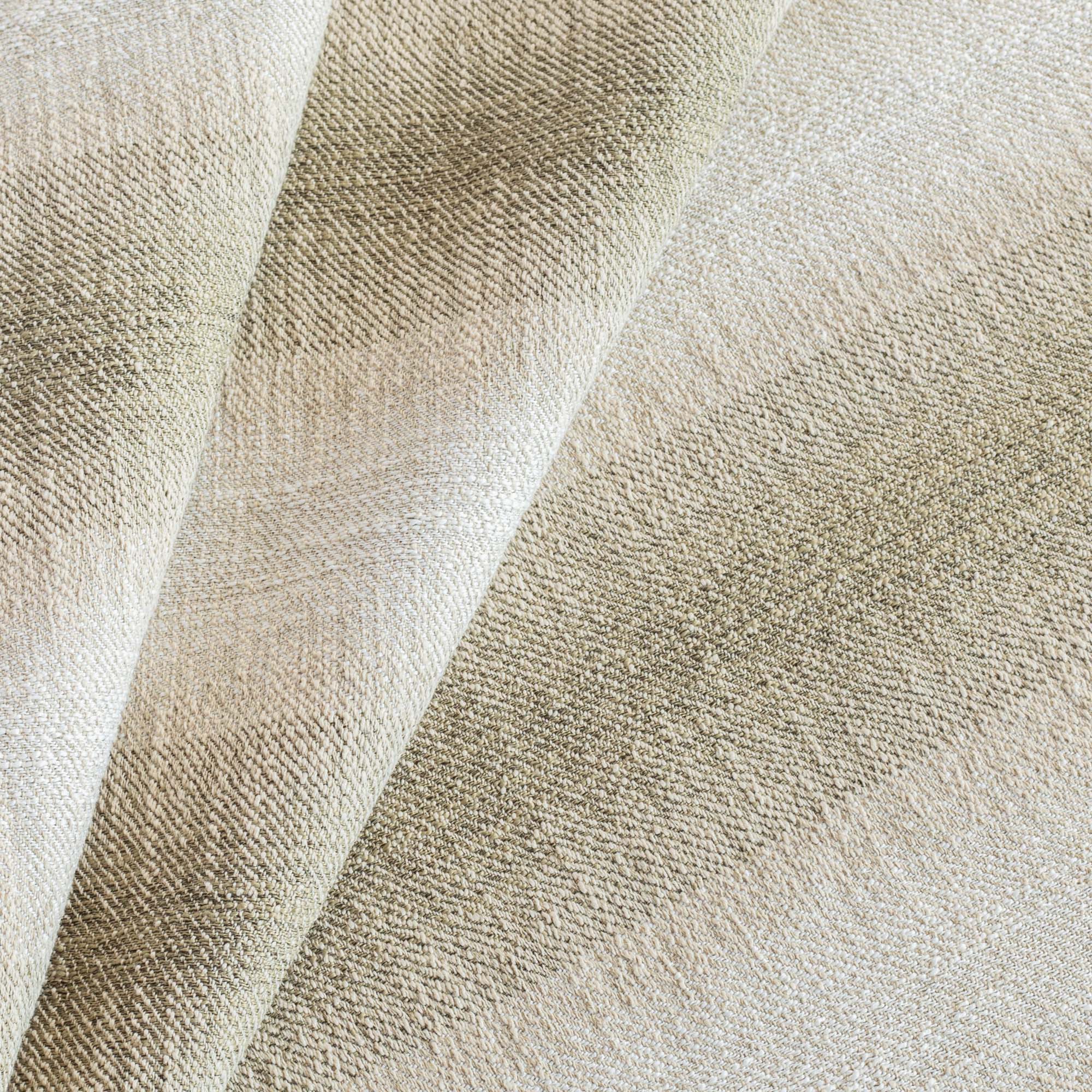a moss green and sandy cream wide ombre striped home decor fabric