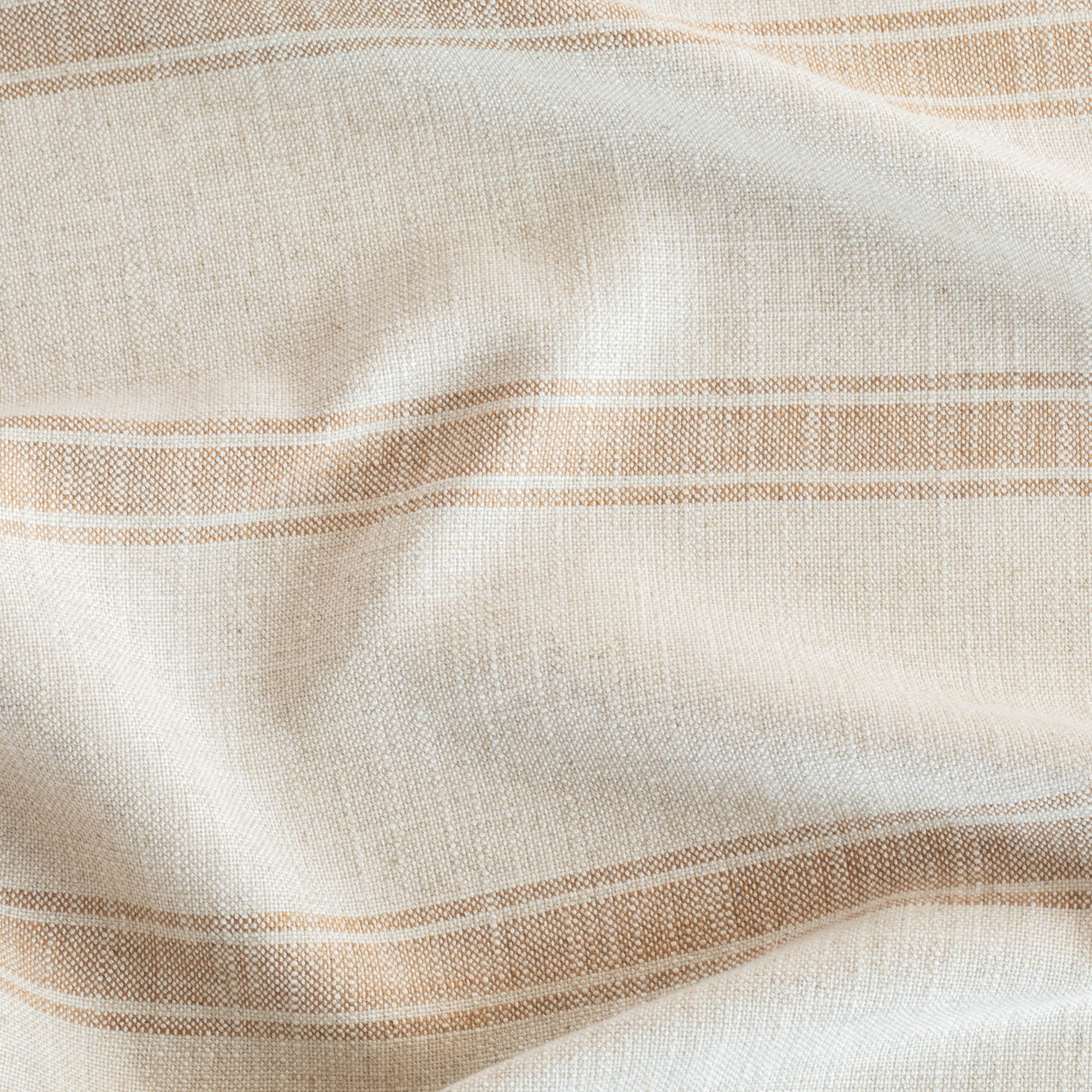 Theo Stripe Rust, a rust and cream stripe, multipurpose upholstery fabric from Tonic Living 