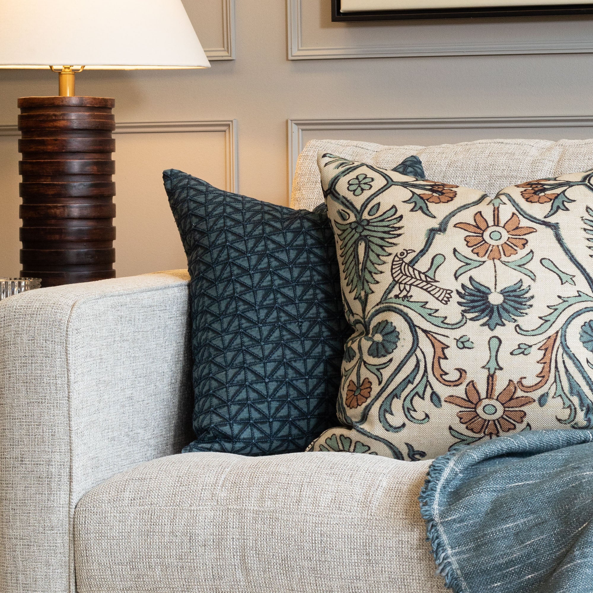 Mason Velvet 20x20 Pillow Lakeland Blue Tonic Living