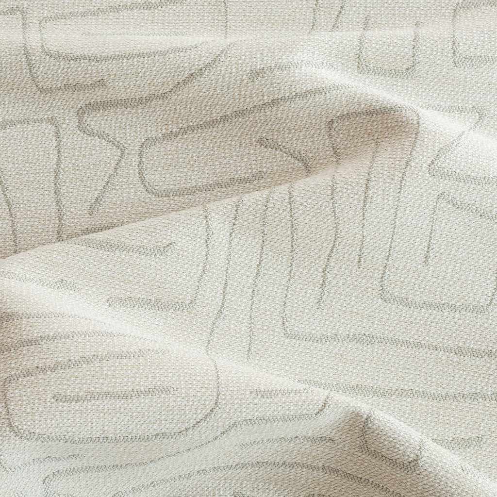 Trace Fabric Dove Grey, an off-white and light grey abstract line pattern upholstery fabric from Tonic Living