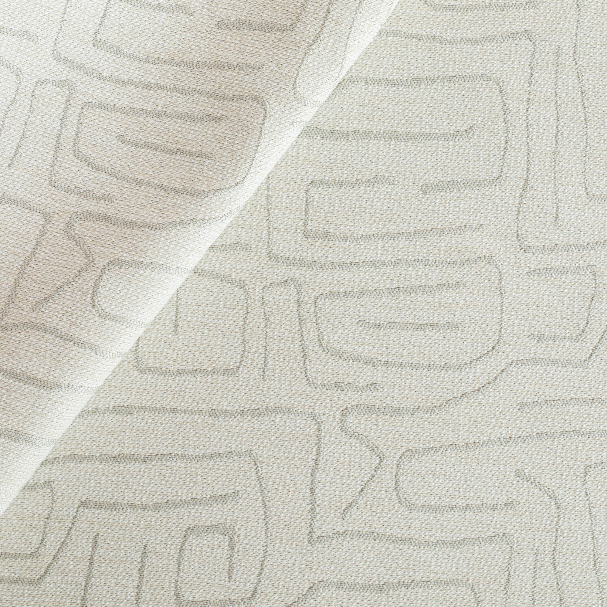 an off-white and light grey abstract line pattern upholstery fabric