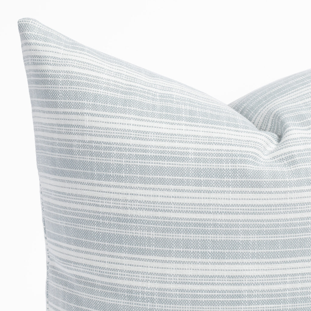 Trouville sky blue and white striped, indoor outdoor pillow : view 2