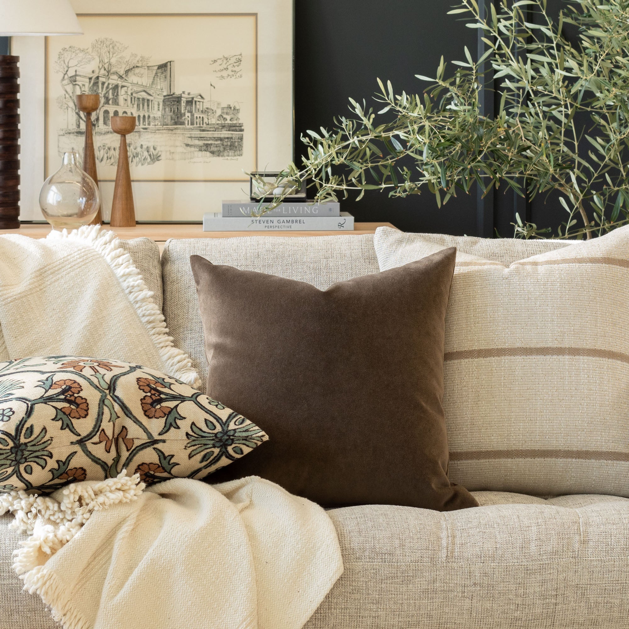 Designer velvet pillows shop