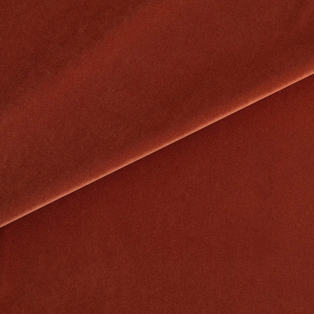 Valentina Velvet Paprika, a rust orange red velvet fabric