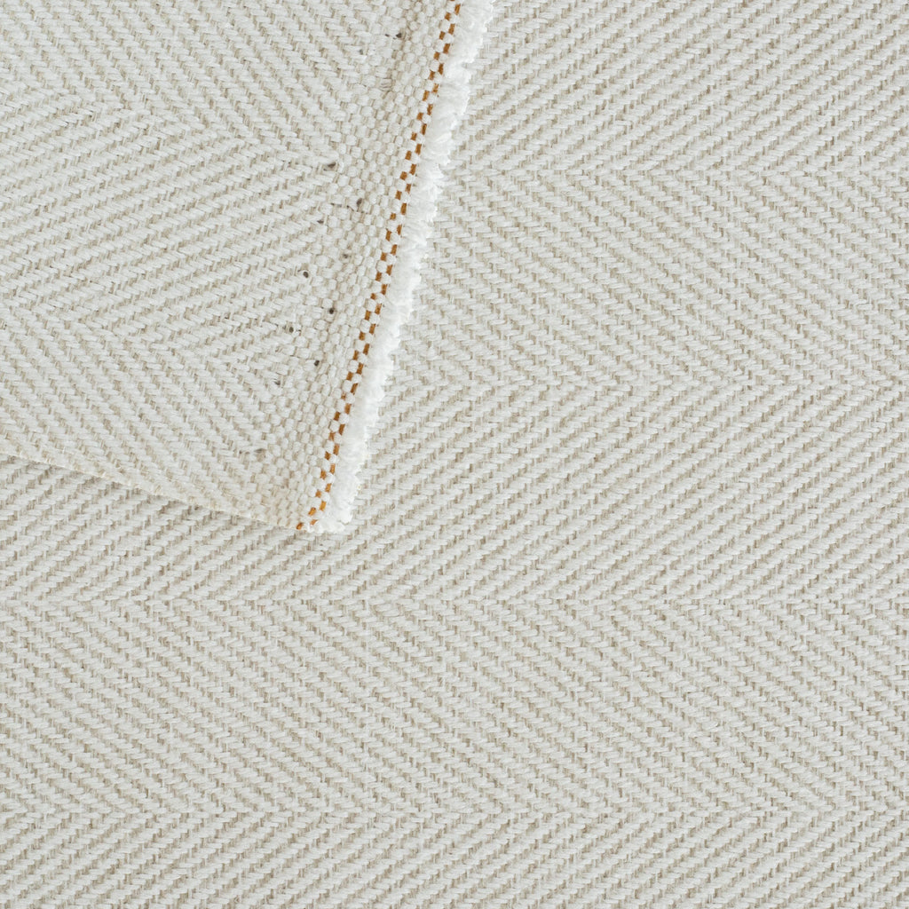 Weston Salt, a white and sandy cream herringbone weave high performance upholstery fabric : view 3