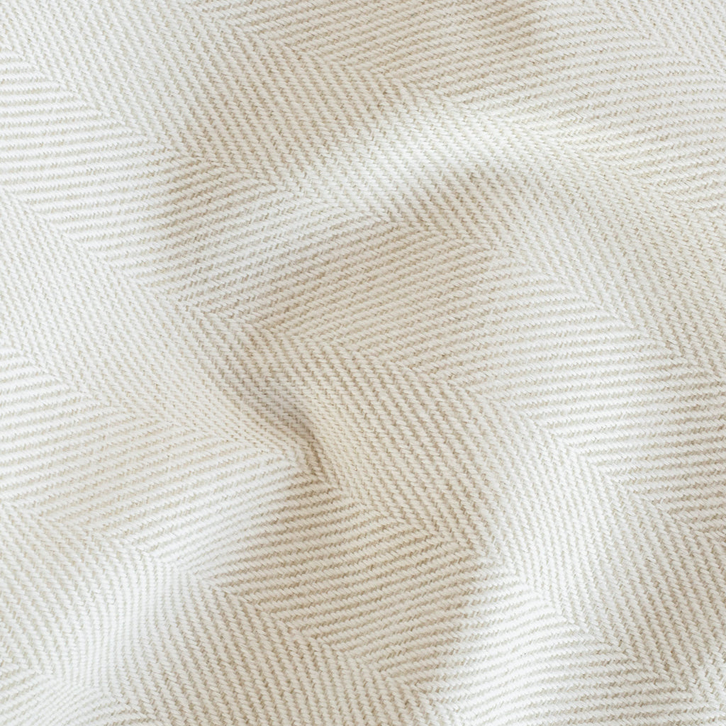 Weston Salt, a white and sandy cream herringbone weave high performance upholstery fabric : view 4