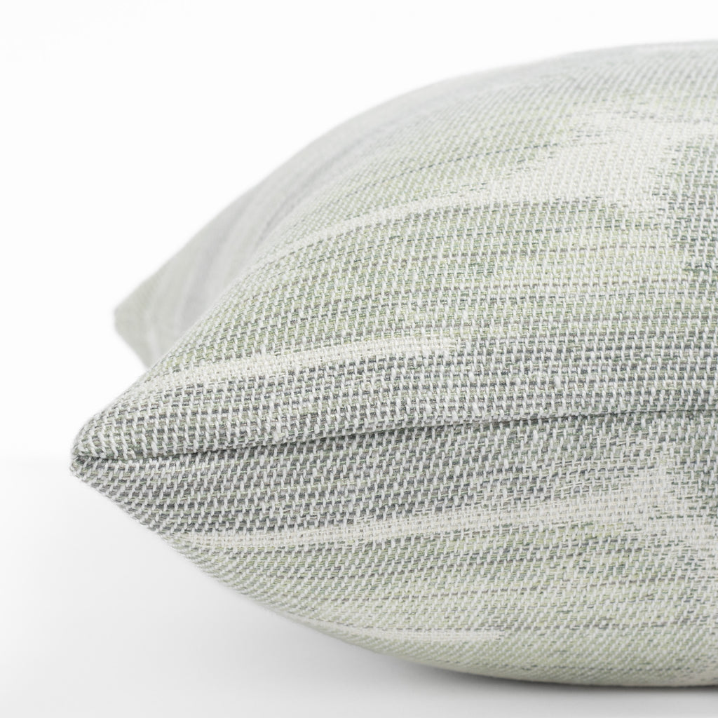  ta blue jade green and cream swirl pattern throw pillow : close up side view