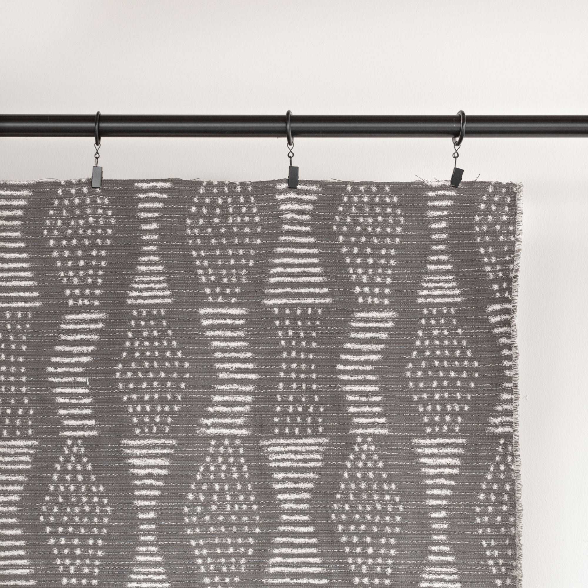 Zipporah Nickel, a dark grey upholstery fabric with cream dot dash motifs : view 2