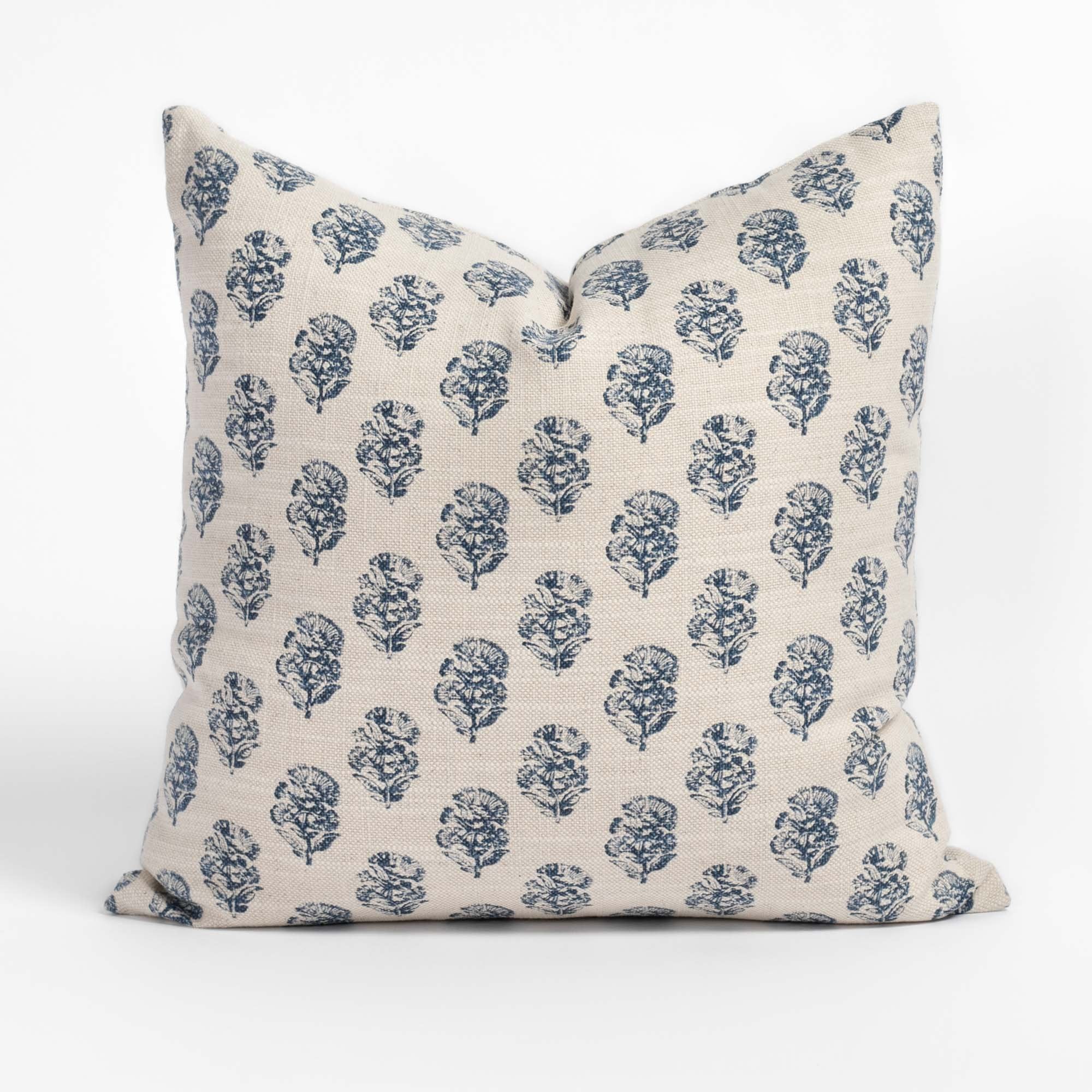 Zola Indigo Pillow, a blue floral print pillow from Tonic Living